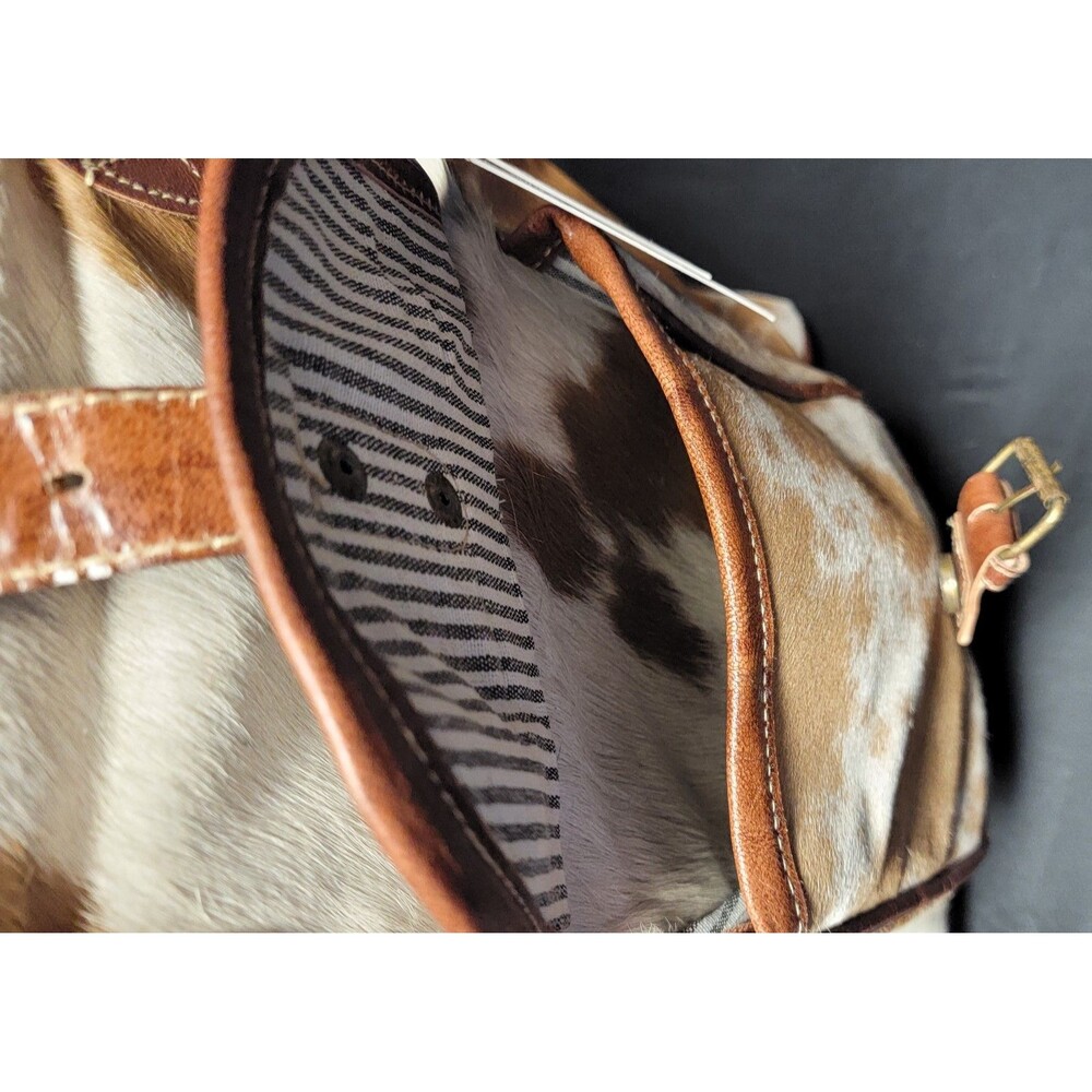 NEW Chloe & Lex Western Farmcore Country Animal Hair Tote w/ Faux Leather Trim - Picture 7 of 16